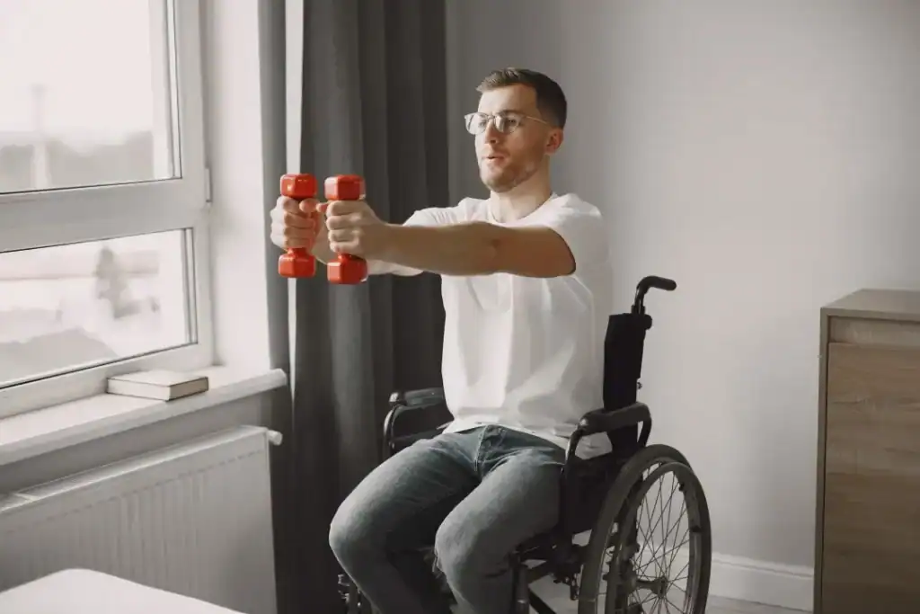 Empowering Weight Loss: A Comprehensive Guide for Individuals with Disabilities 1 Image of man doing exercise in his wheelchair to aid weight loss Southampton
