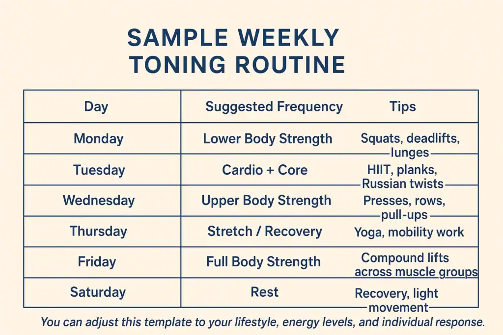 Achieving the Perfect Tone: How Often Should You Exercise for Results? 4 Weekly exercise Southampton plan graphic