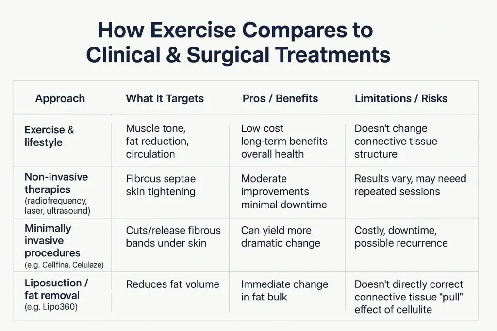 Sculpting Your Bum: Can Toning Exercises Really Reduce Cellulite? 2 How exercise compares to treatments from Lipo 360 Southampton