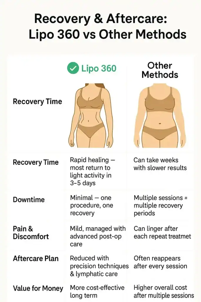 Recovery and Aftercare for Fat-Dissolving Surgery 2 Table to show fat dissolving injection aftercare Southampton
