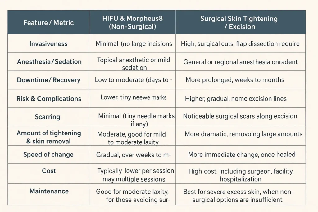 The Science of Skin Tightening 2 Table of skin tightening Southampton benefits compared to surgical options